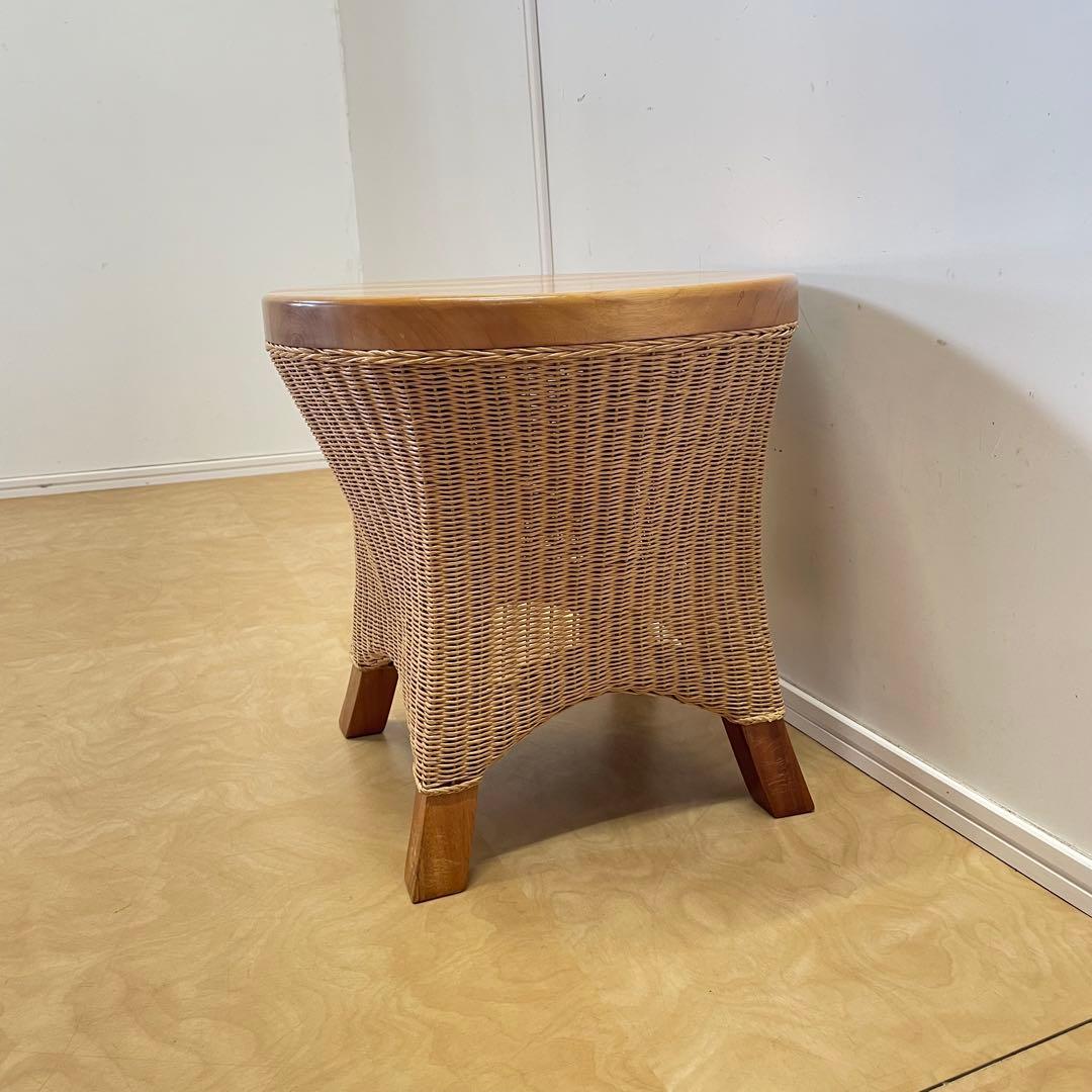 ペーパーコード編み 木製 サイドテーブル 花台 スツール テーブル 椅子 イス