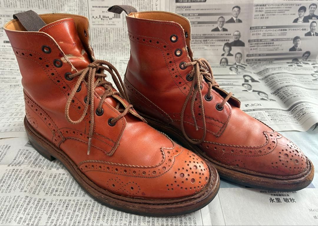 バ*ブ様 トリッカーズ ポールスミス ダブルネーム コラボ ウィングチップ レザ