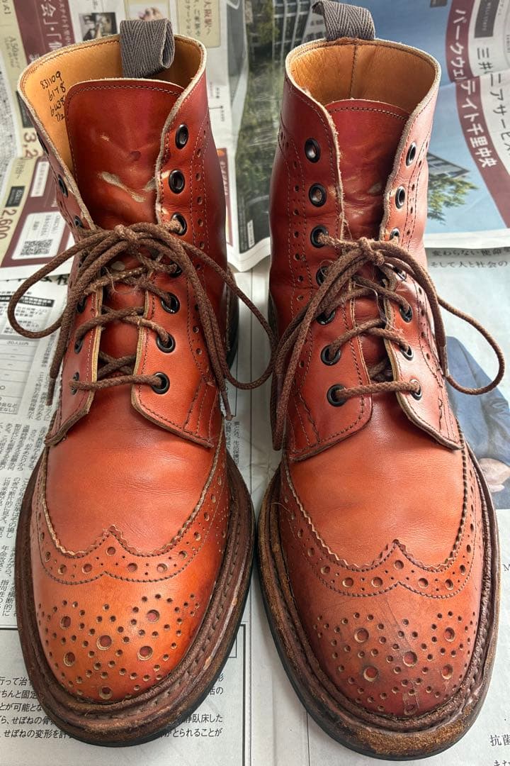 バ*ブ様 トリッカーズ ポールスミス ダブルネーム コラボ ウィングチップ レザ