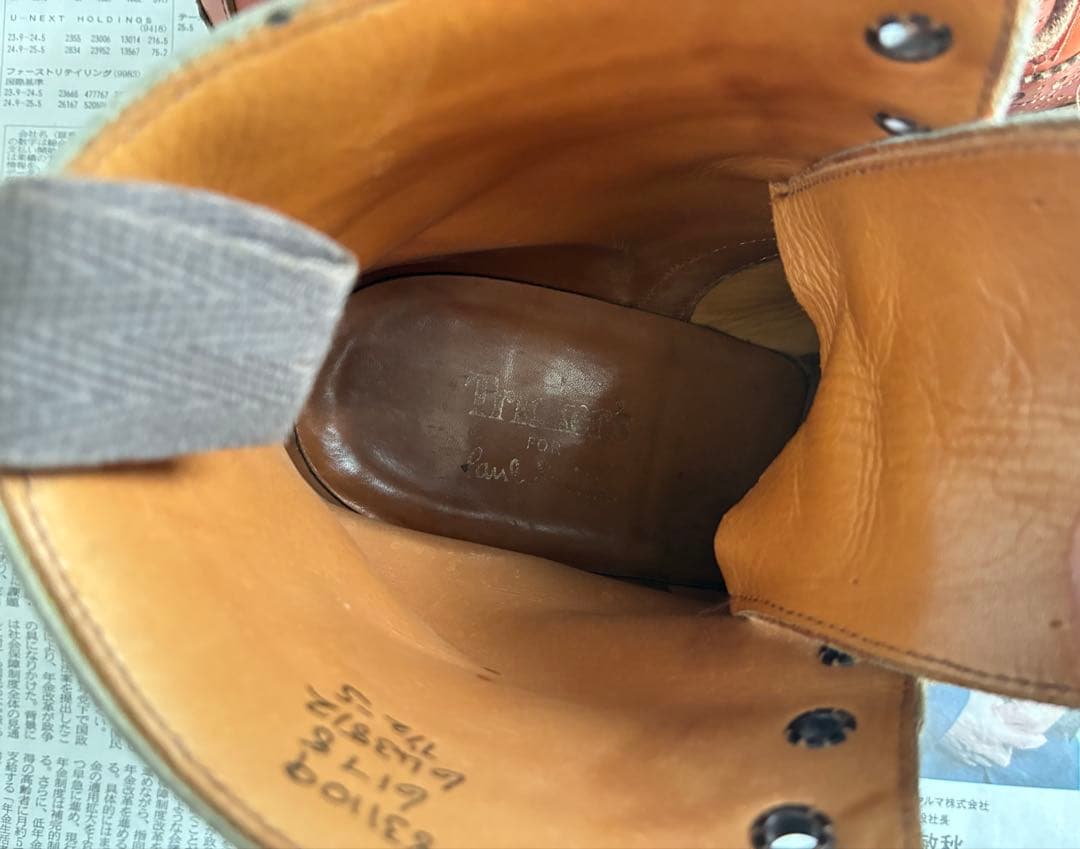 バ*ブ様 トリッカーズ ポールスミス ダブルネーム コラボ ウィングチップ レザ