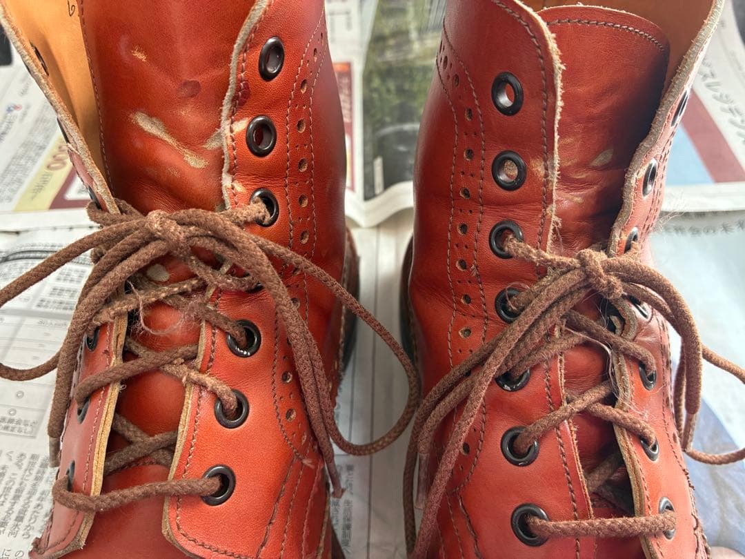 バ*ブ様 トリッカーズ ポールスミス ダブルネーム コラボ ウィングチップ レザ