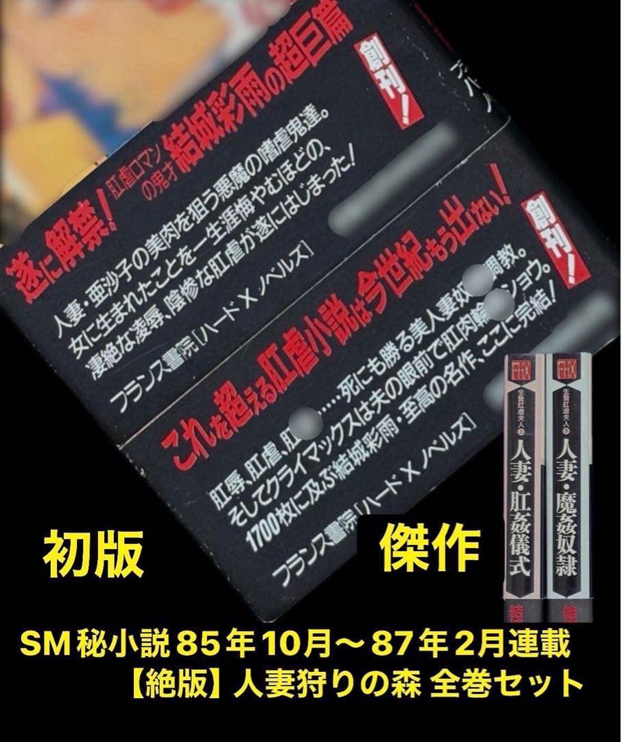 秘小説85年10月～87年2月連載 　　　【絶版】人妻狩りの森 全巻揃 結城彩雨
