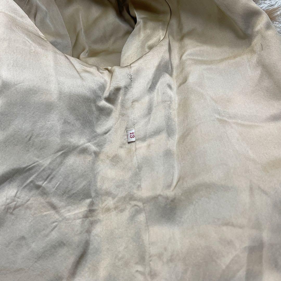 染めブルーフォックス　ムーンバット　ファーコート　XLサイズ相当　総丈78cm