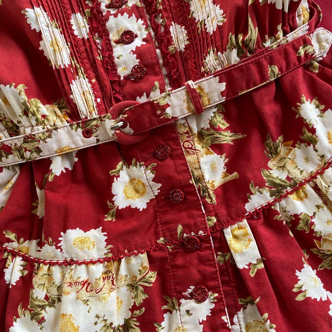 ベビーピンクハウス　フラワープリントワンピース・ハット2点セット