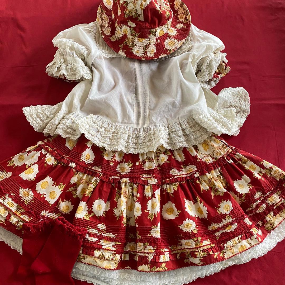 ベビーピンクハウス　フラワープリントワンピース・ハット2点セット