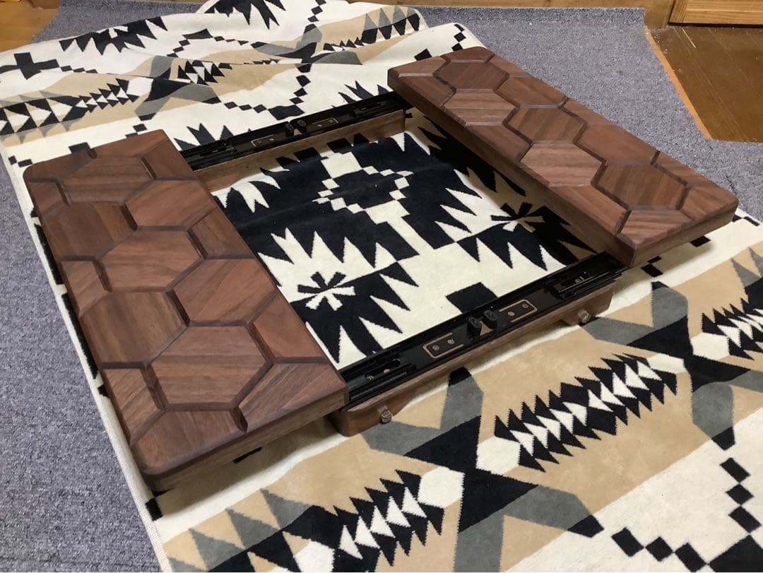 スノーピークシェルフコンテナ25サイズ スライド開口天板 ヘキサゴン柄108