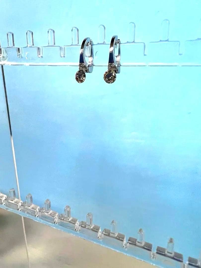 ピアリング　PT950 ブラウンダイヤモンド　約0.40ct GSTV