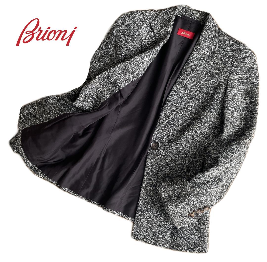美品 Brioni ブリオーニ アルパカ アンゴラ ツイードジャケット 伊製