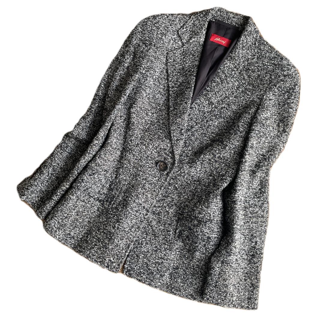 美品 Brioni ブリオーニ アルパカ アンゴラ ツイードジャケット 伊製