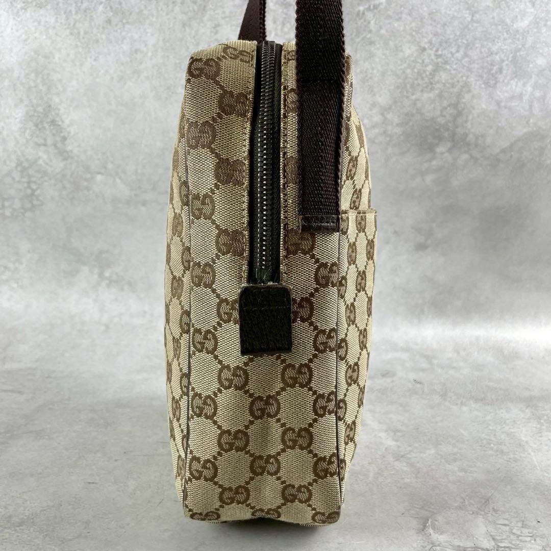 美品/保存袋付 グッチ GGスプリーム ショルダーバッグ PVC ベージュ 総柄