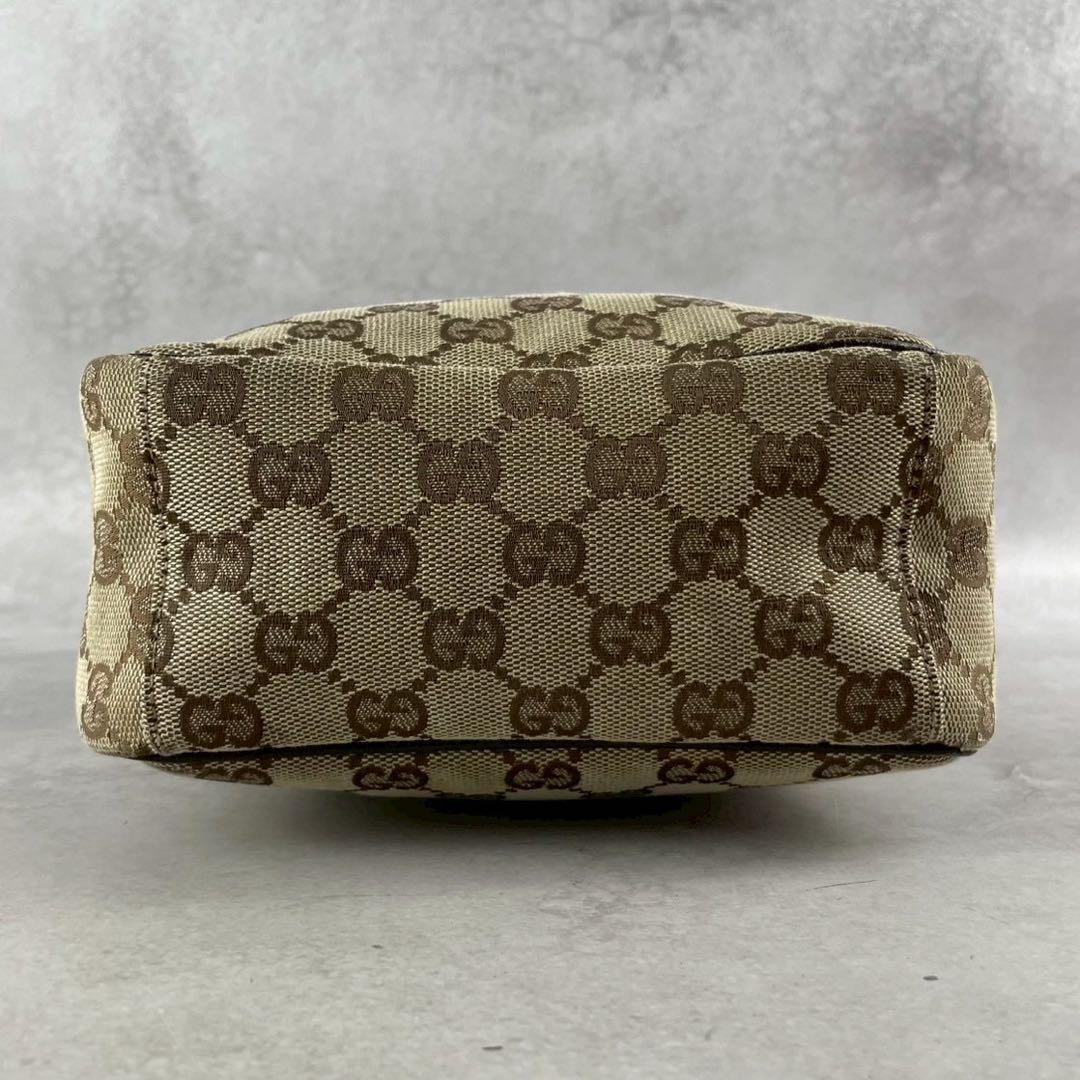 美品/保存袋付 グッチ GGスプリーム ショルダーバッグ PVC ベージュ 総柄