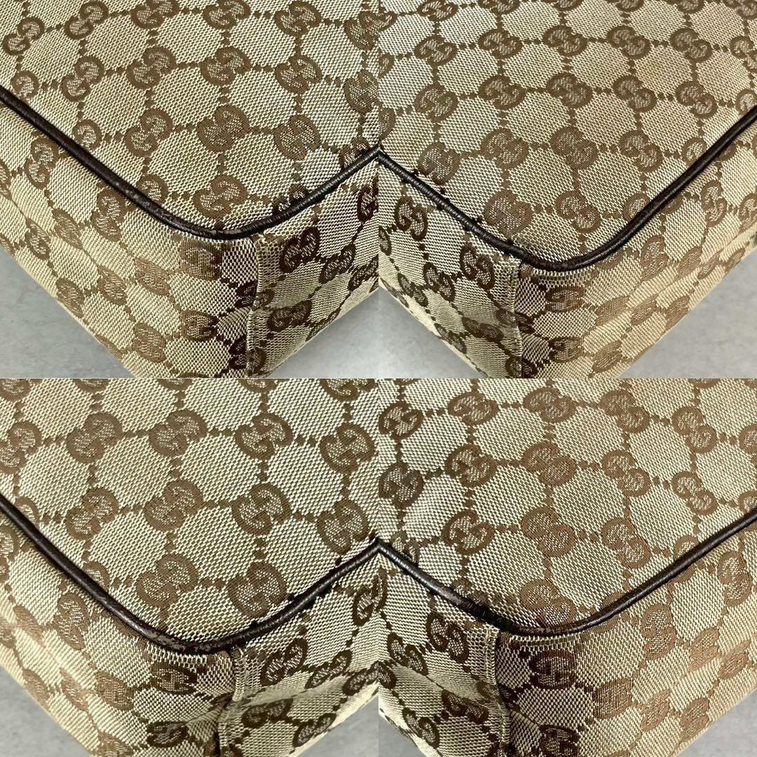 美品/保存袋付 グッチ GGスプリーム ショルダーバッグ PVC ベージュ 総柄