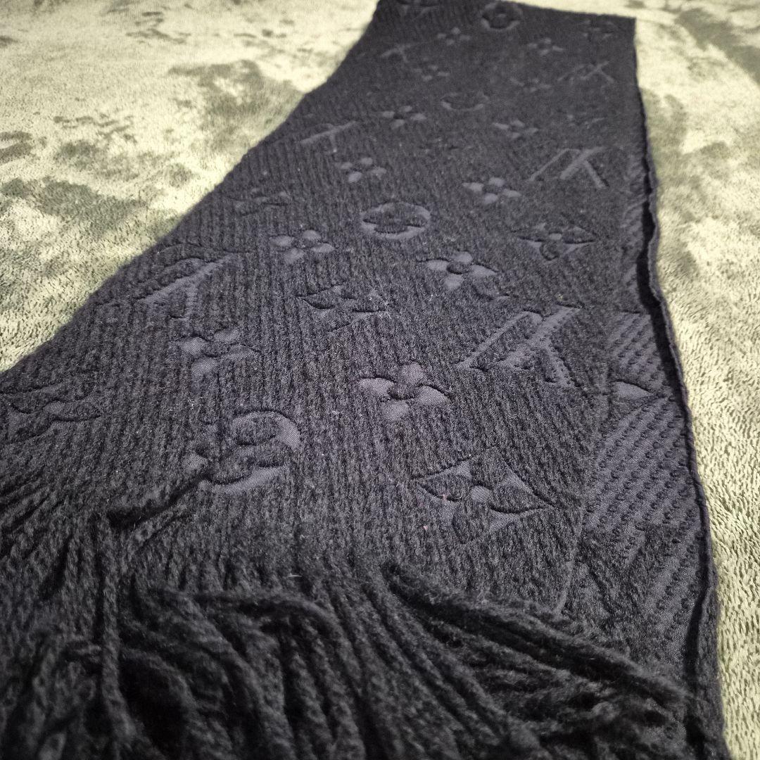 Louis Vuitton ブラック WOOLマフラー　使用回数20回程度