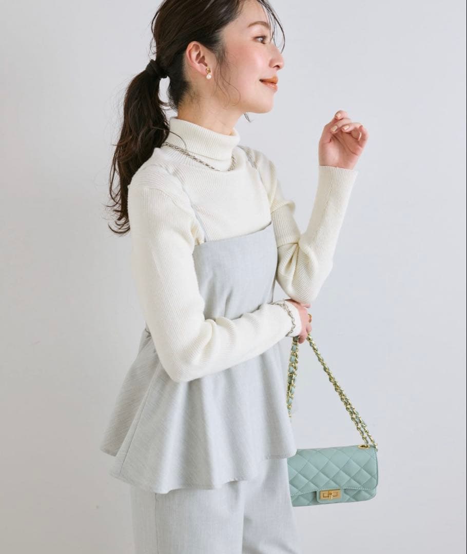 【新品タグ付き】ベアトップオールインワン ライトグレー ラブティックボンボン