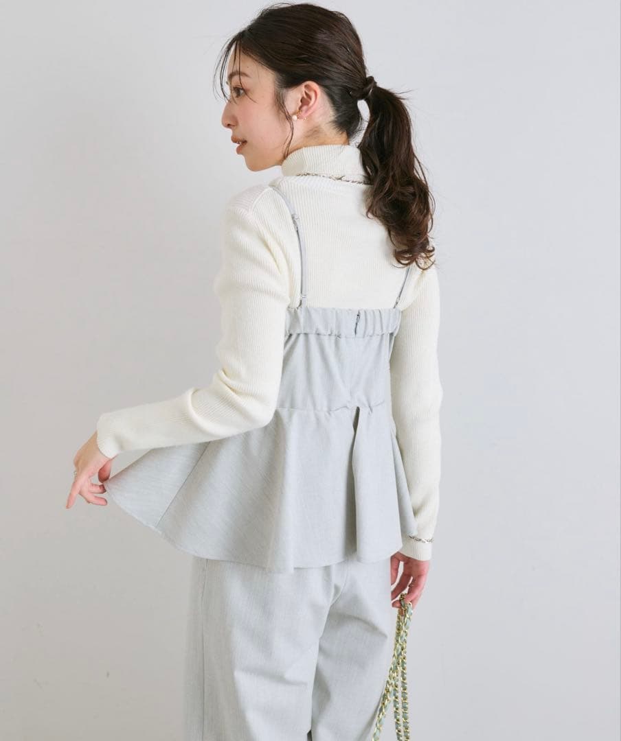 【新品タグ付き】ベアトップオールインワン ライトグレー ラブティックボンボン