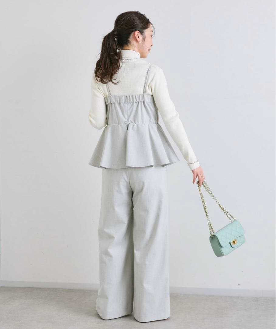 【新品タグ付き】ベアトップオールインワン ライトグレー ラブティックボンボン