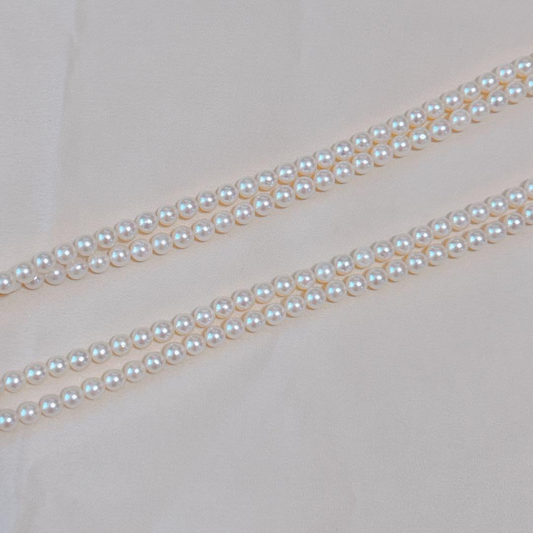 パール 真珠 あこや シルバー刻印 ロングネックレス 6.0mm 108cm