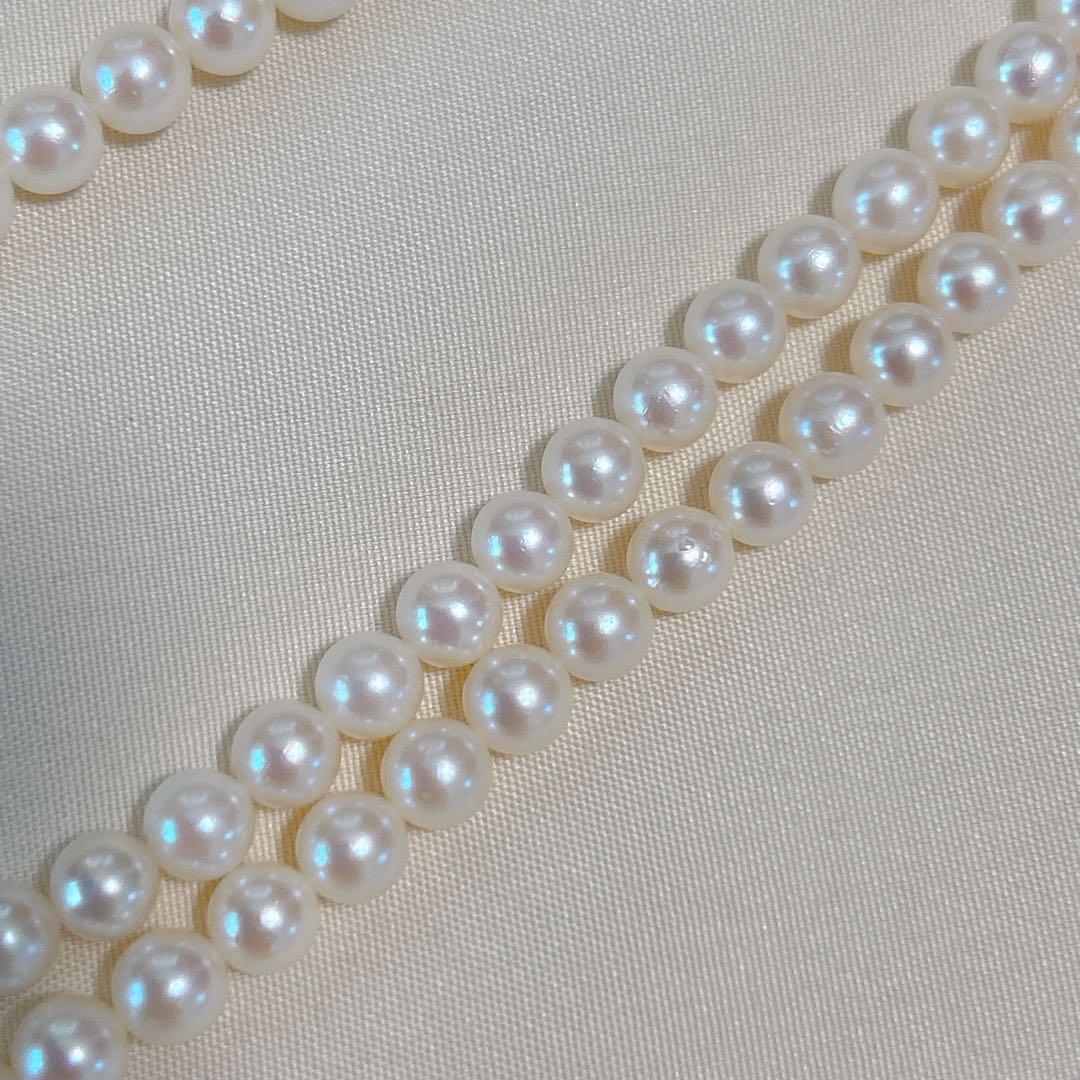 パール 真珠 あこや シルバー刻印 ロングネックレス 6.0mm 108cm