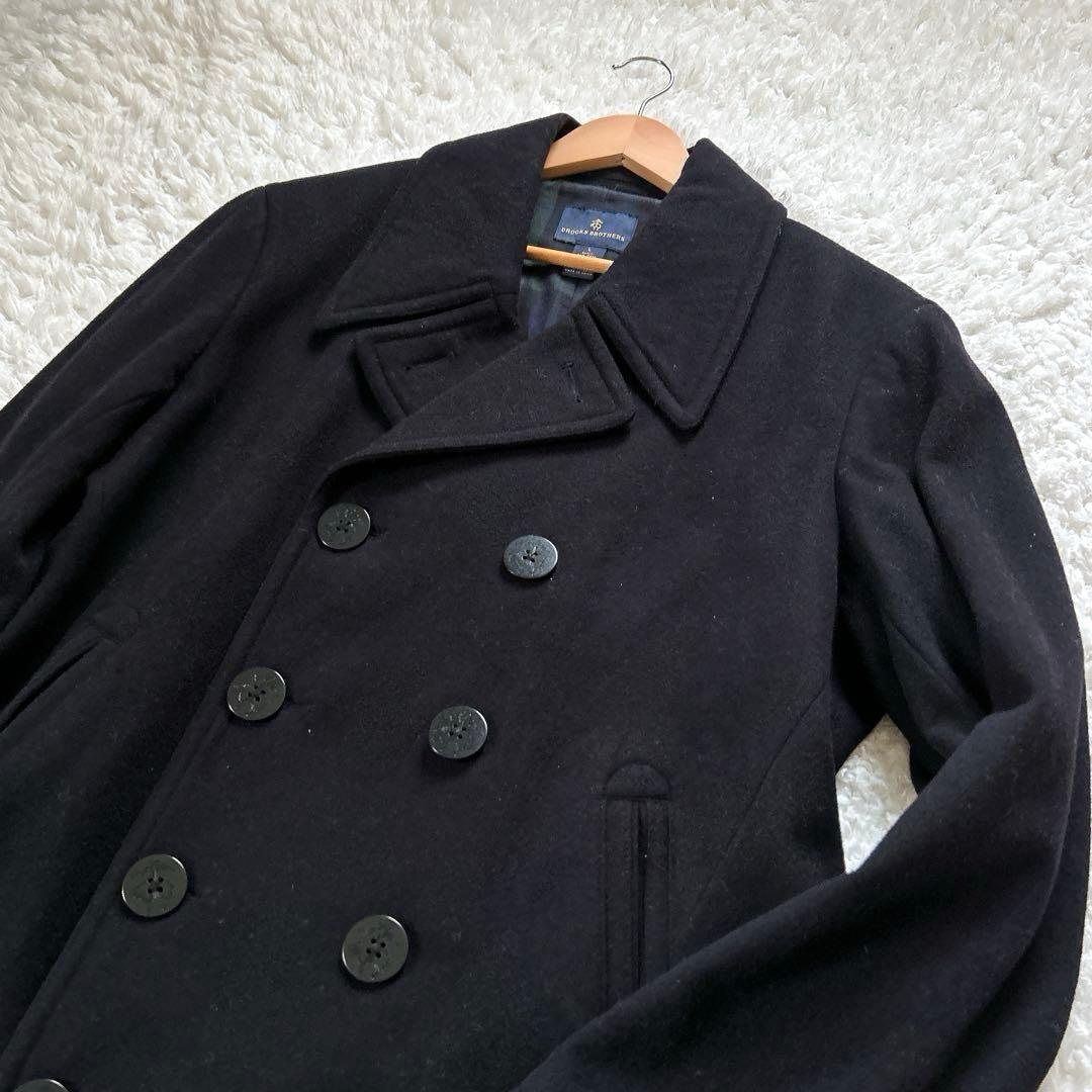 改宗シャーリーン様 ブルックスブラザーズ Pコート GFボタン ウール 黒 L