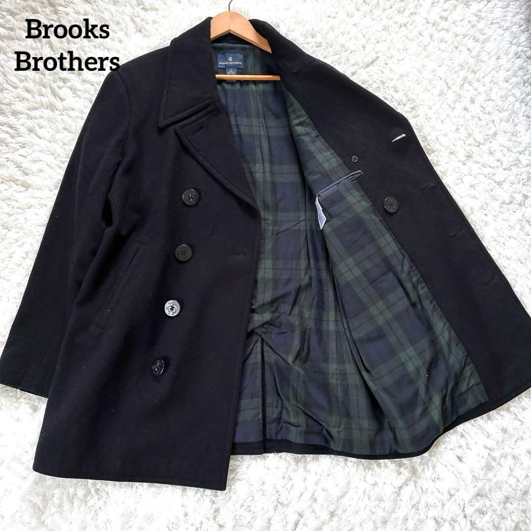 改宗シャーリーン様 ブルックスブラザーズ Pコート GFボタン ウール 黒 L
