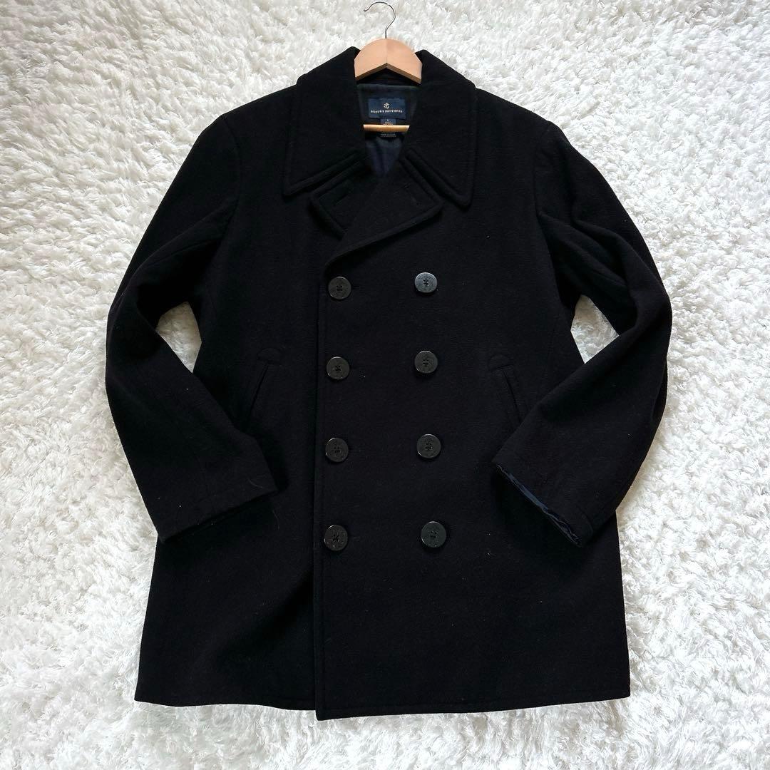改宗シャーリーン様 ブルックスブラザーズ Pコート GFボタン ウール 黒 L