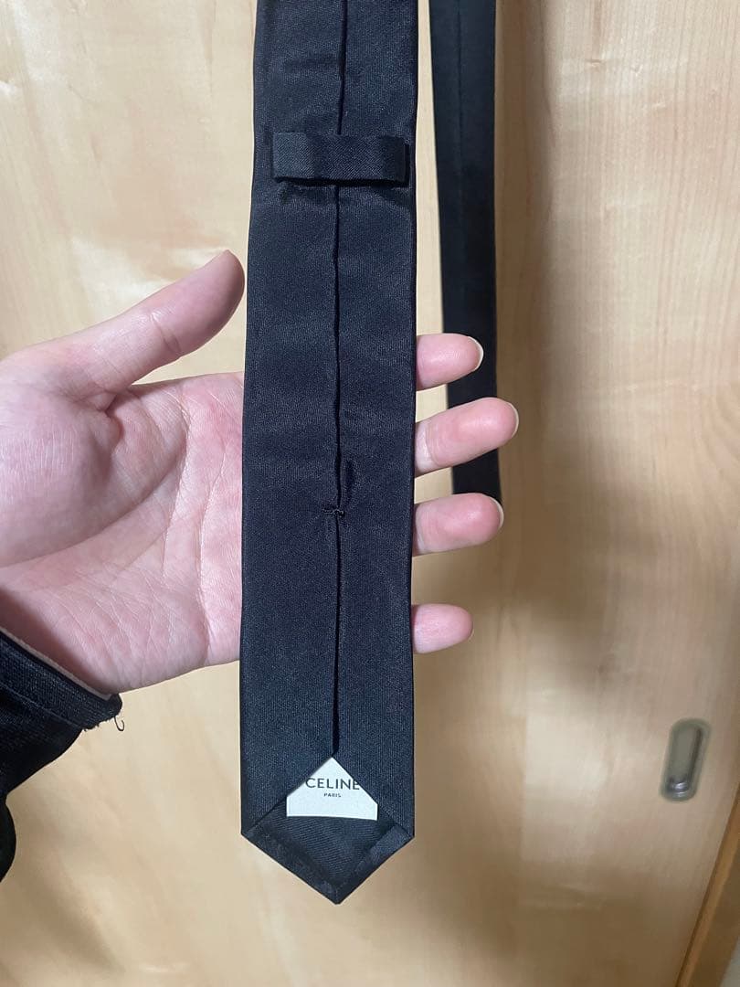 CELINE シルクネクタイ ナロータイ ブラック