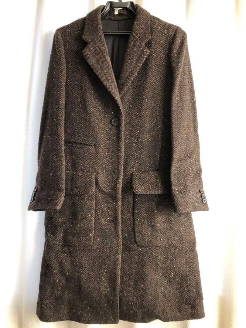再値下げ！マーガレットハウエル　ブラウン ヘリンボーン チェスターコート
