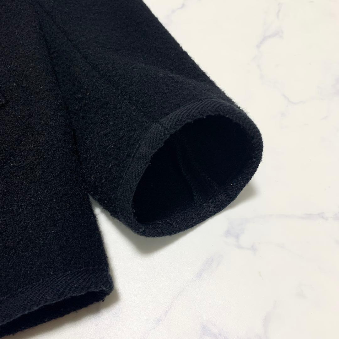 【超希少XLサイズ】ダントン　ウールモッサコート　くるみボタン　ロゴワッペン　黒