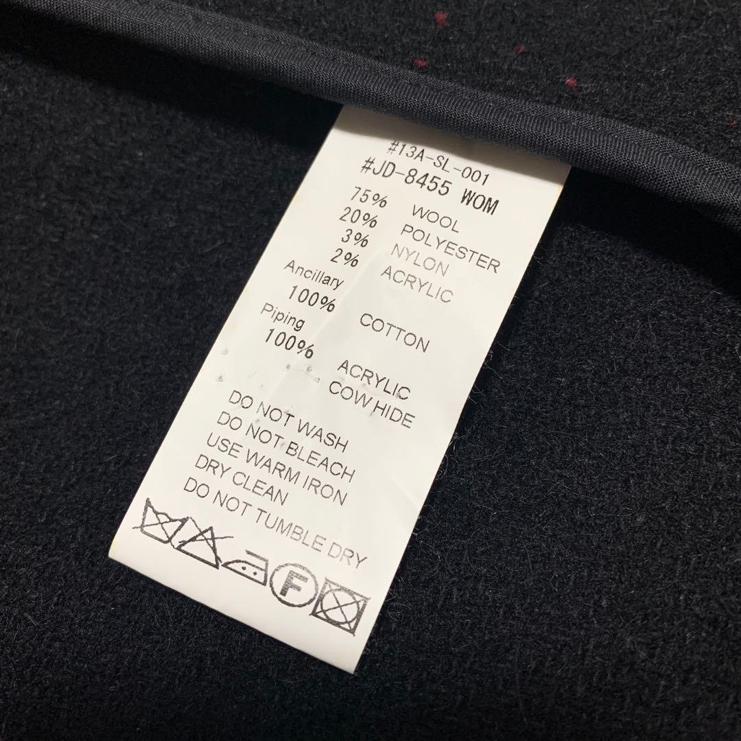 【超希少XLサイズ】ダントン　ウールモッサコート　くるみボタン　ロゴワッペン　黒