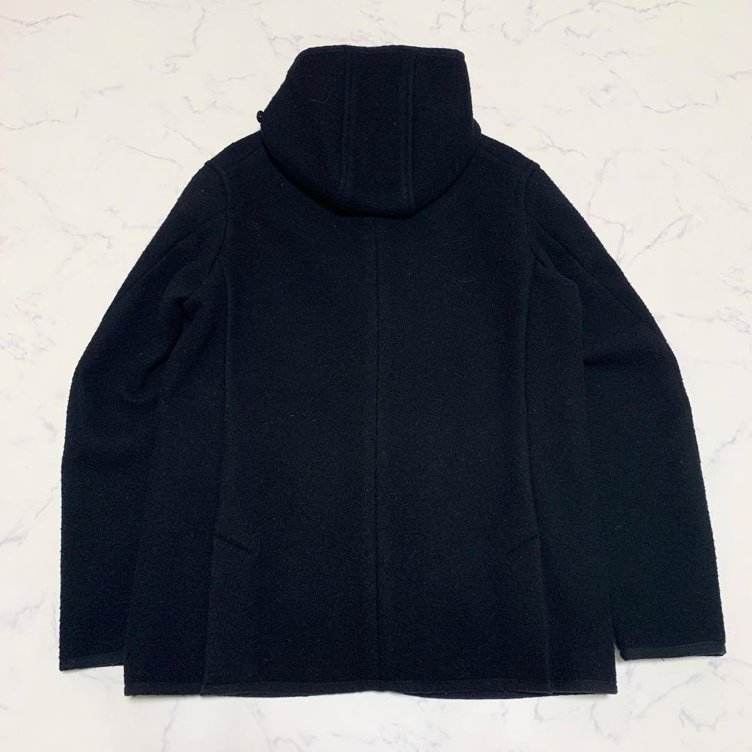 【超希少XLサイズ】ダントン　ウールモッサコート　くるみボタン　ロゴワッペン　黒