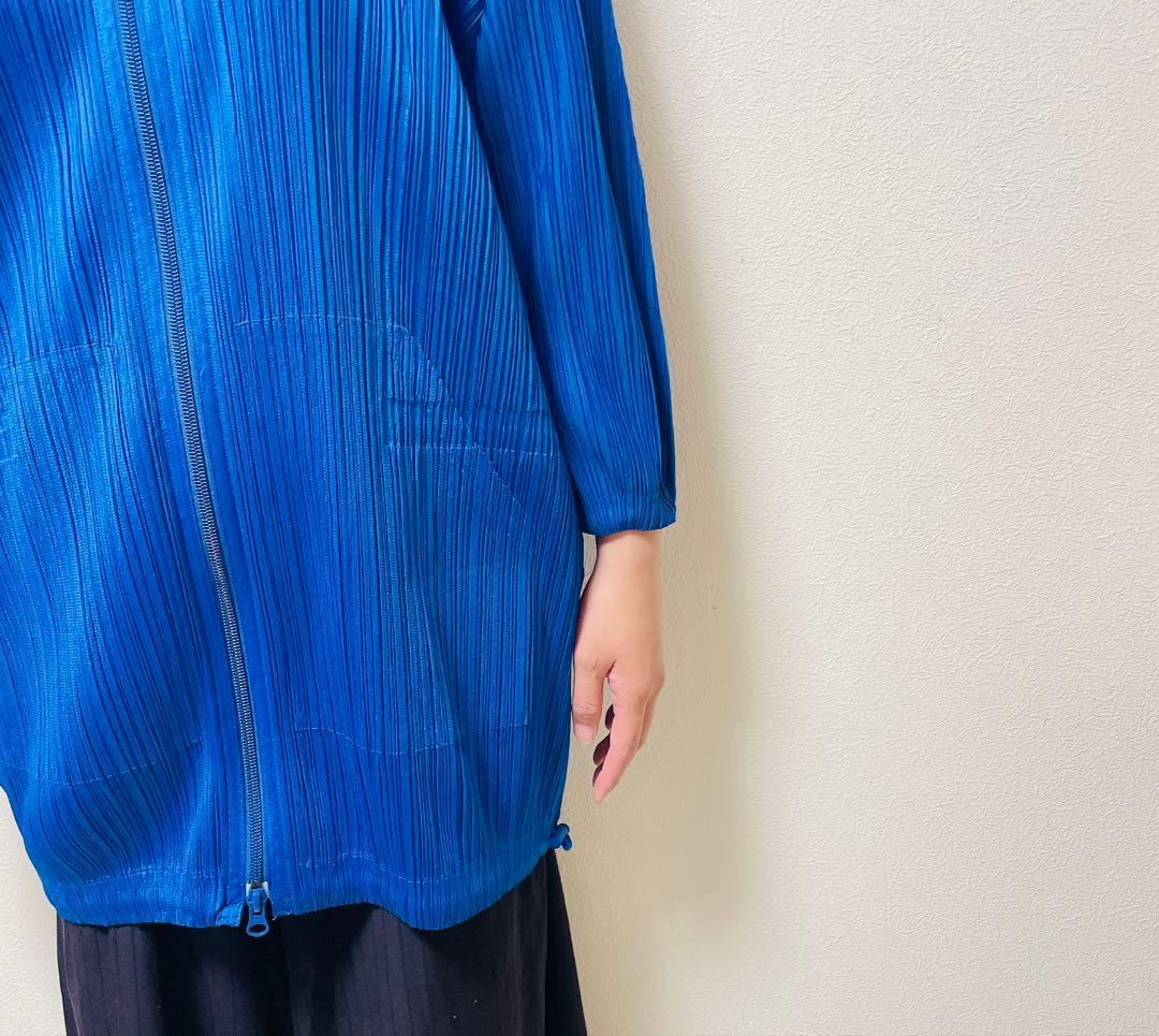 の*ん様 PLEATS PLEASE ジップアップパーカー　ロング　イッセイミヤ