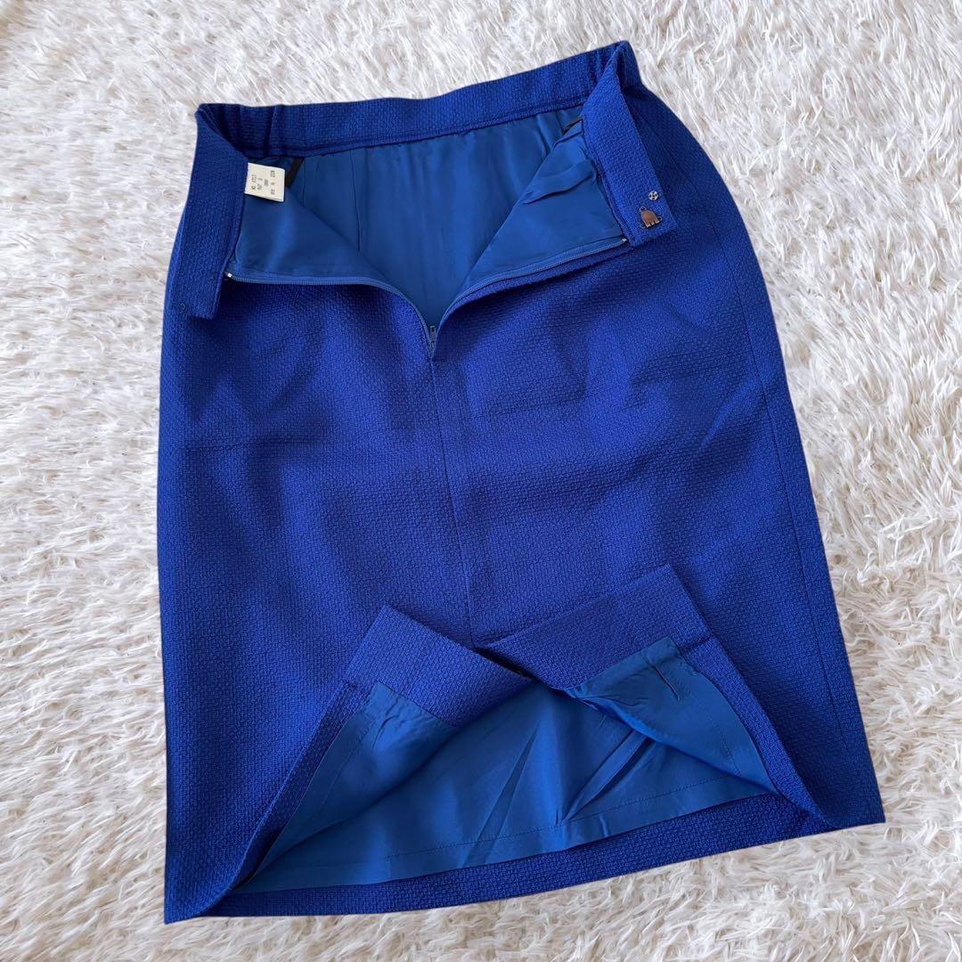 90’s vintage ロイヤルブルー　昭和レトロ 　バブリースーツ　チェック