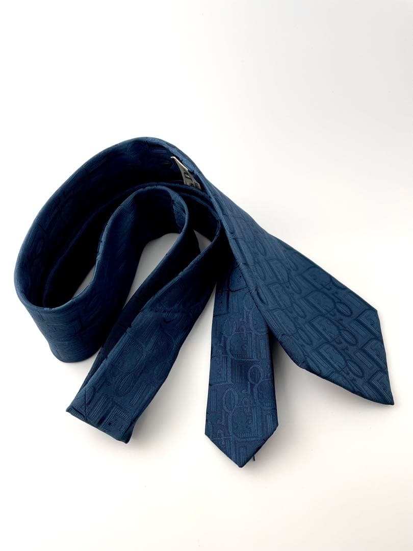 美品 クリスチャンディオール ハイブランド ネクタイ オブリーク柄 トロッター柄