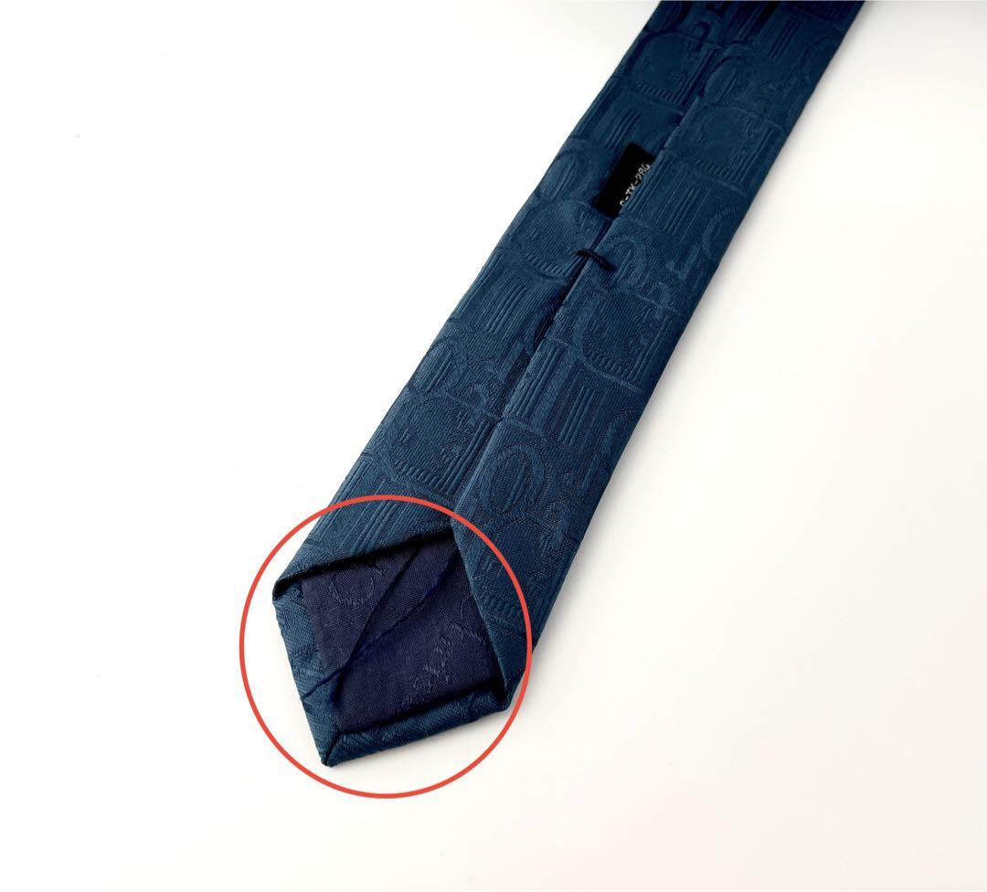 美品 クリスチャンディオール ハイブランド ネクタイ オブリーク柄 トロッター柄