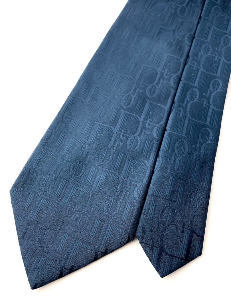 美品 クリスチャンディオール ハイブランド ネクタイ オブリーク柄 トロッター柄