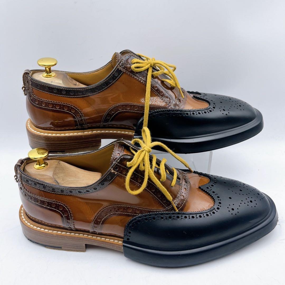 激レア❗️バーバリー ウィングチップ シューズ クリア エナメル切り替え 42