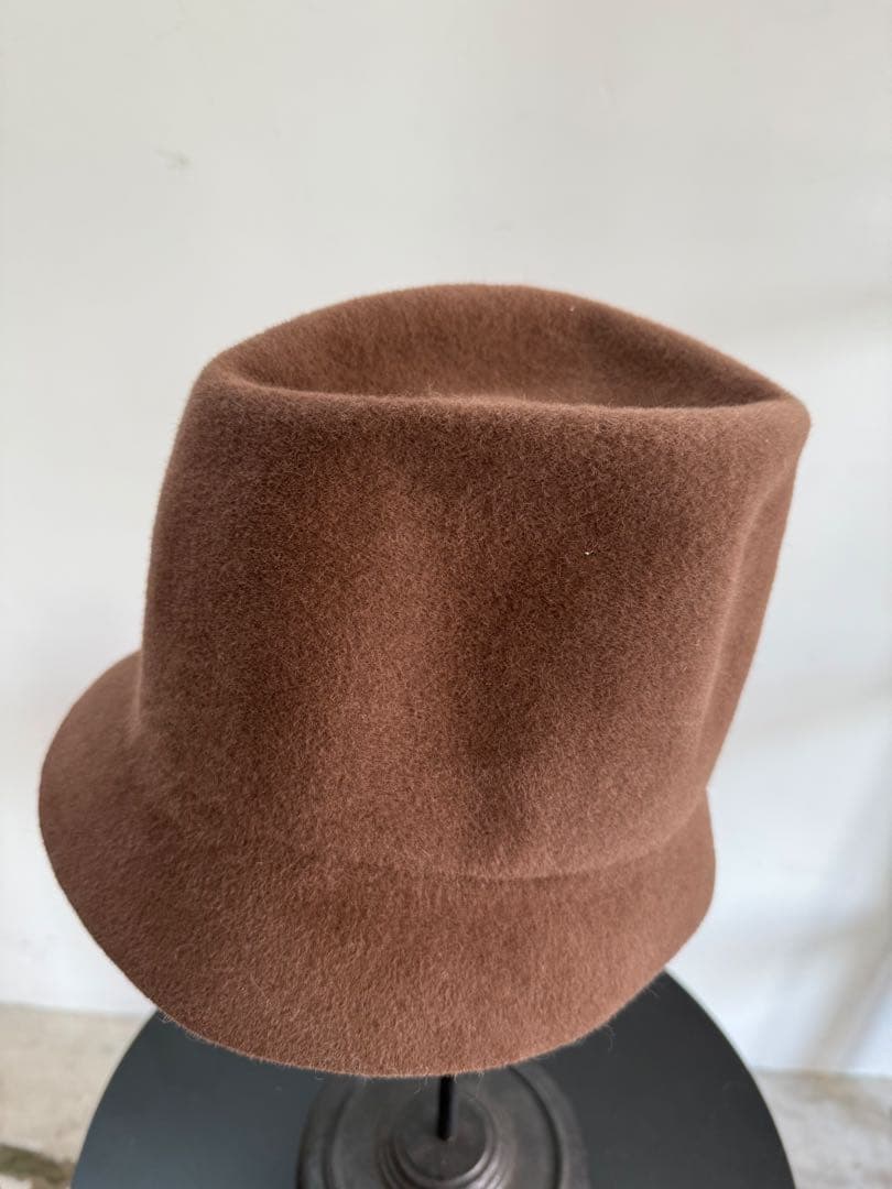 ブラウン ウール ボーラーハット フリーサイズ