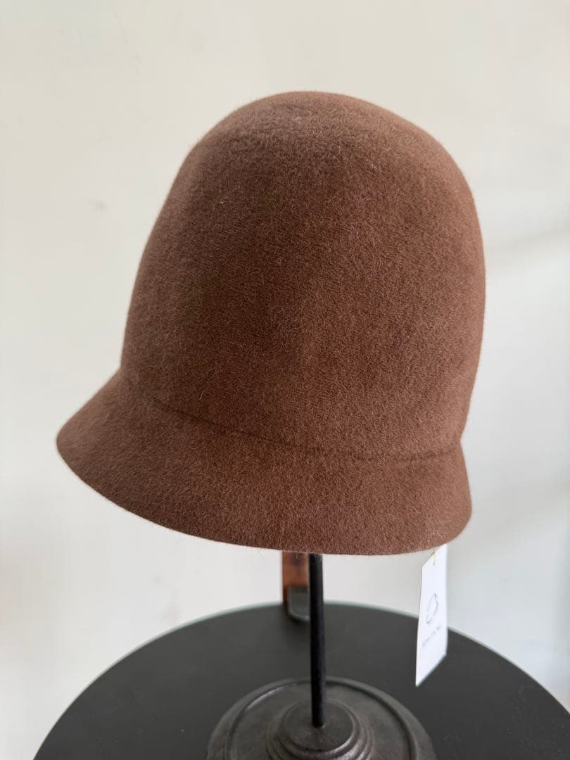 ブラウン ウール ボーラーハット フリーサイズ