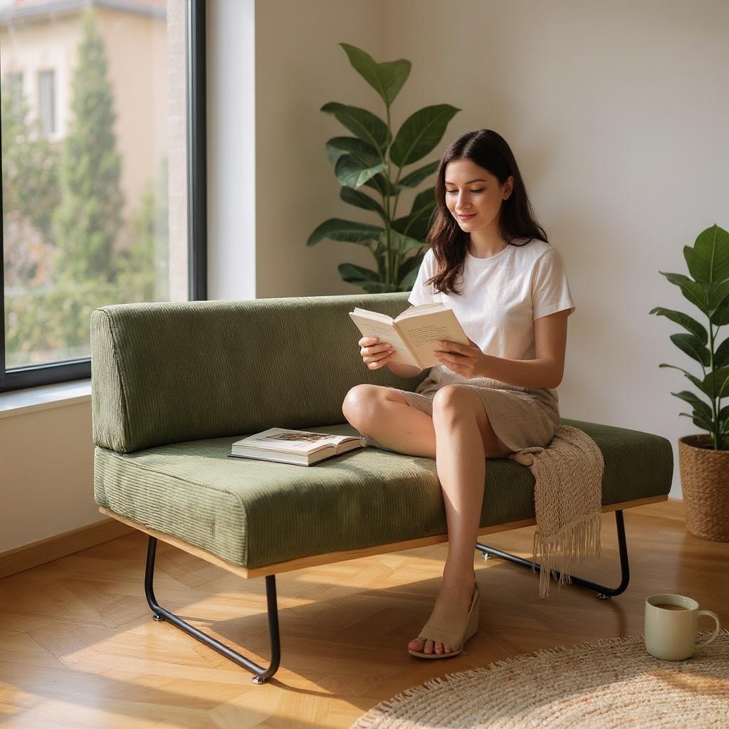 送料無料【新品訳あり】幅105cm コーデュロイ生地 2P ソファ　アウトレット