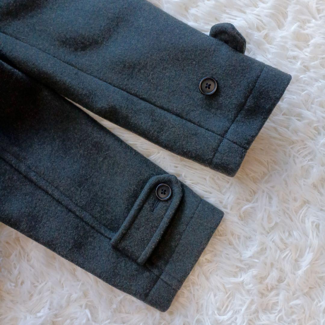 美品☆MHL. ショートコート ウール 丸襟 チャコールグレー M