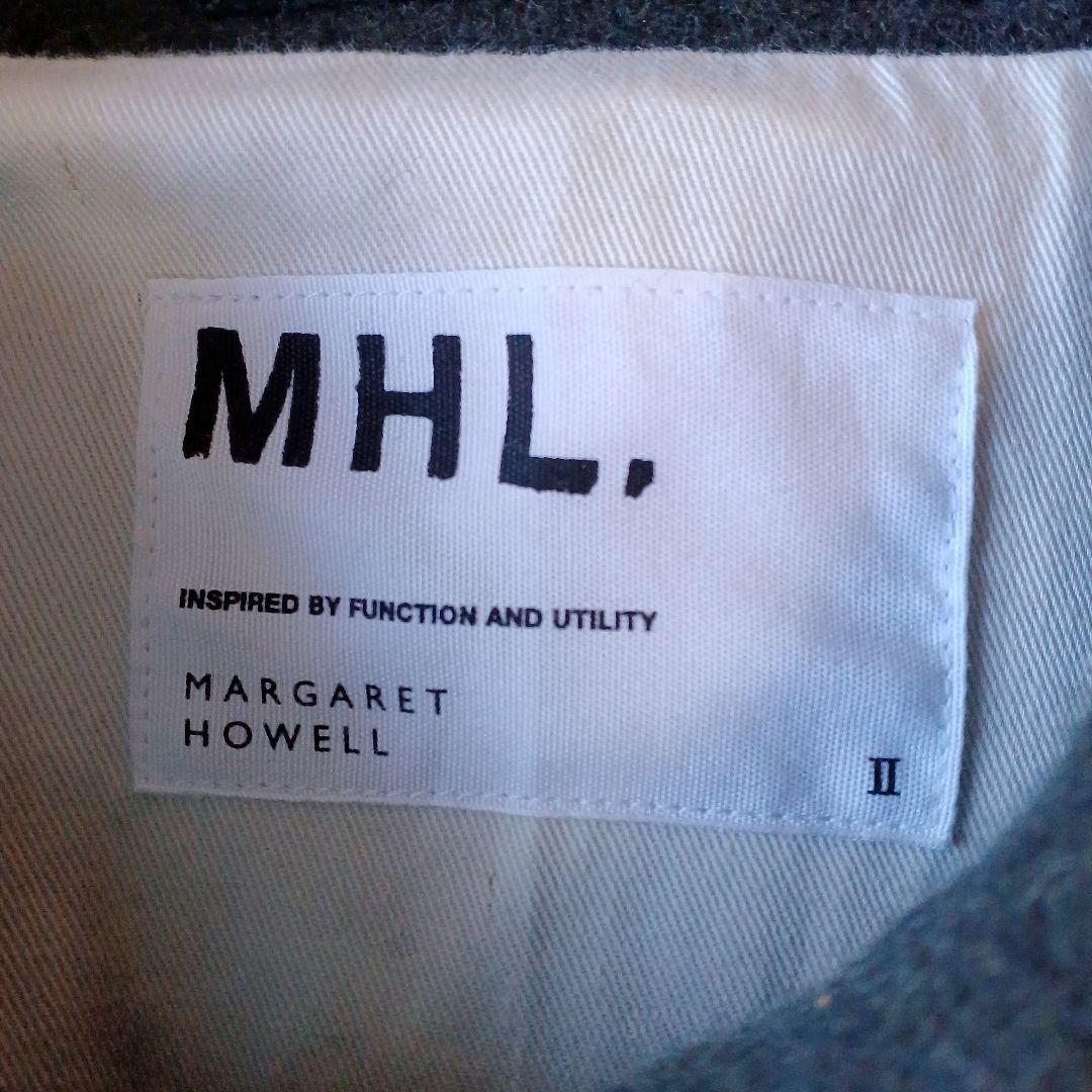 美品☆MHL. ショートコート ウール 丸襟 チャコールグレー M