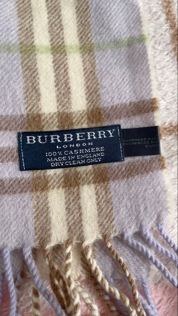 【美品】Burberry 100%カシミヤ マフラー チェック