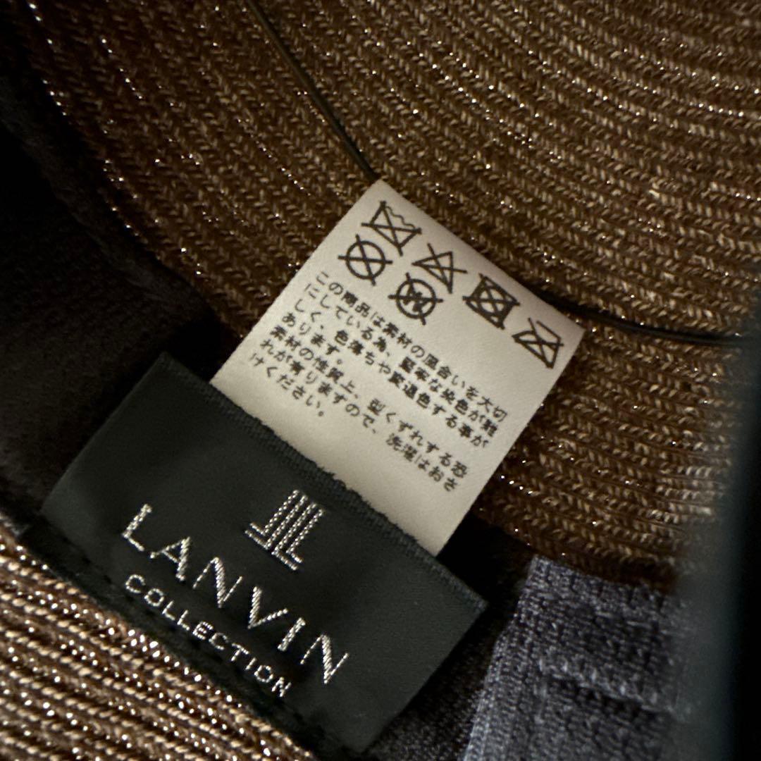 ワニ様　未使用 LANVIN ランバン 麦わら帽子 フリルハット