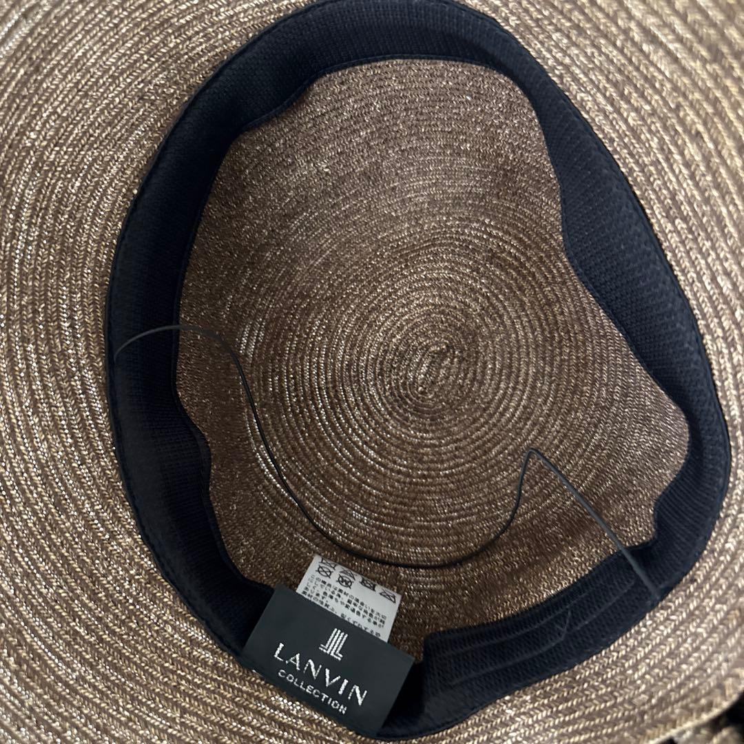 ワニ様　未使用 LANVIN ランバン 麦わら帽子 フリルハット