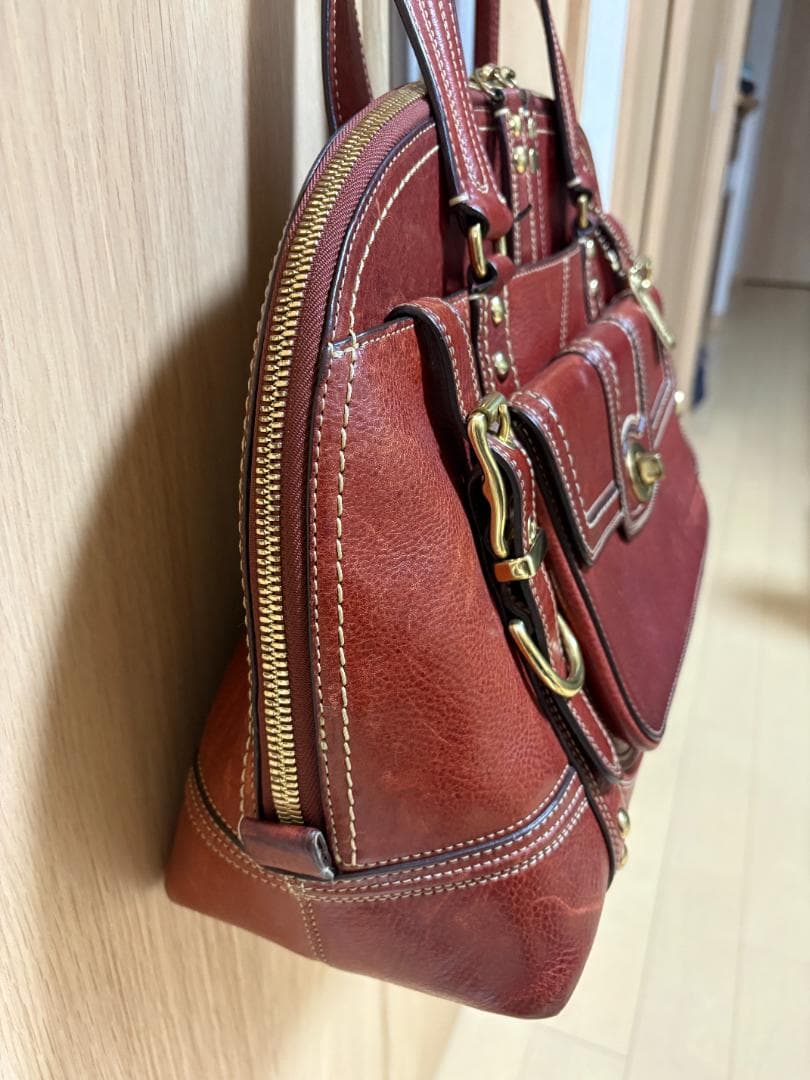 COACH レザー ビジネスバッグ レッド ZB0043