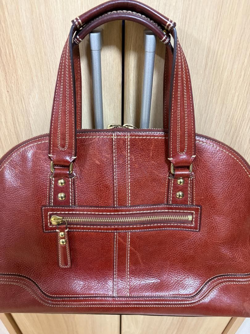 COACH レザー ビジネスバッグ レッド ZB0043