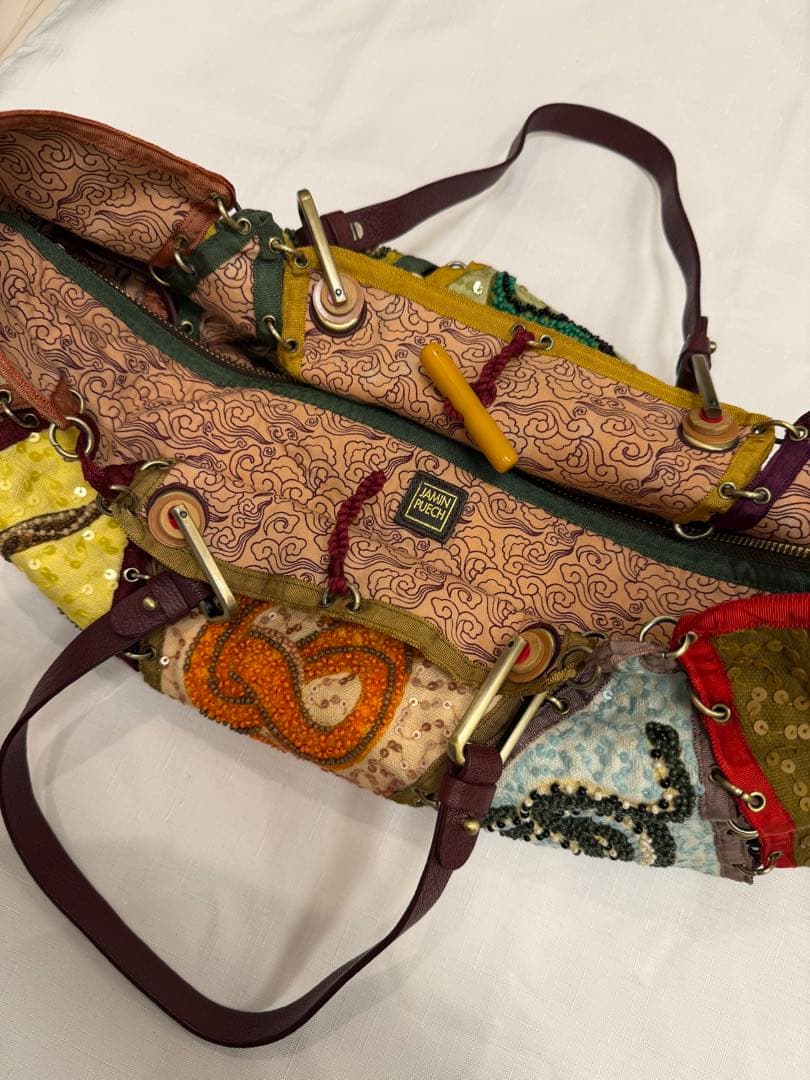 (ひぃさん専用2/13まで) 蛇刺繍ビーズ装飾トートバッグ