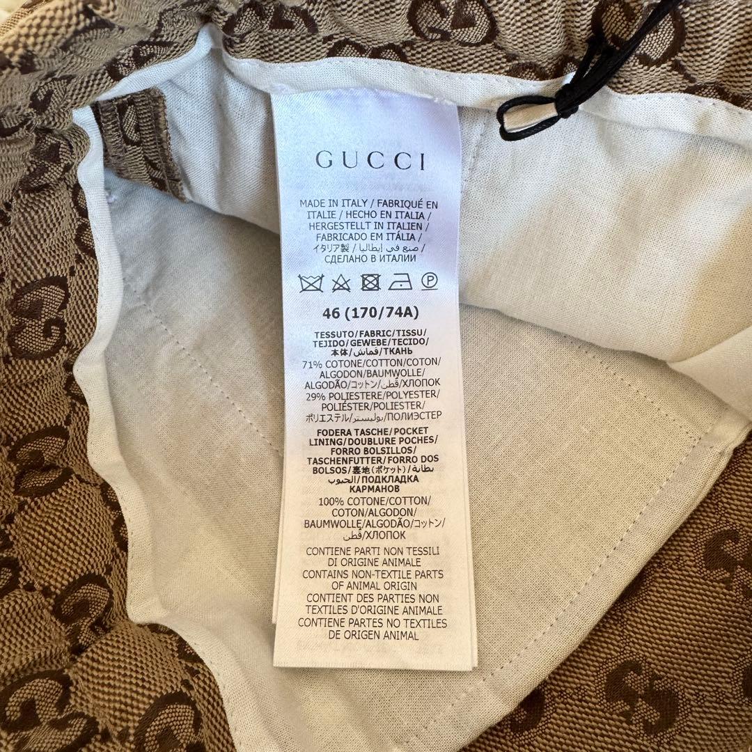 新品タグ付　グッチ　スラックス　GG　総柄　ブラウン　Mサイズ