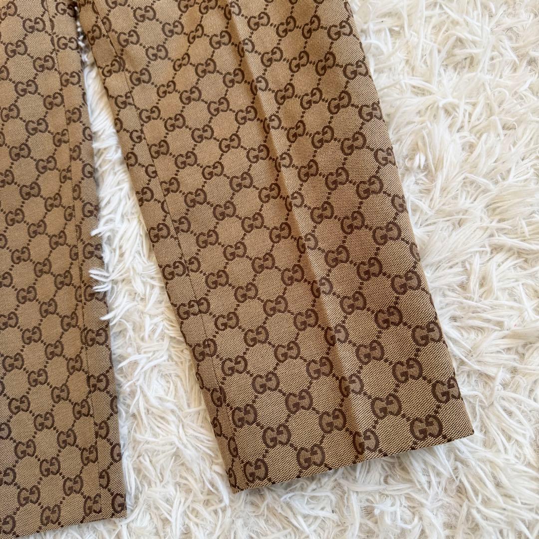 新品タグ付　グッチ　スラックス　GG　総柄　ブラウン　Mサイズ