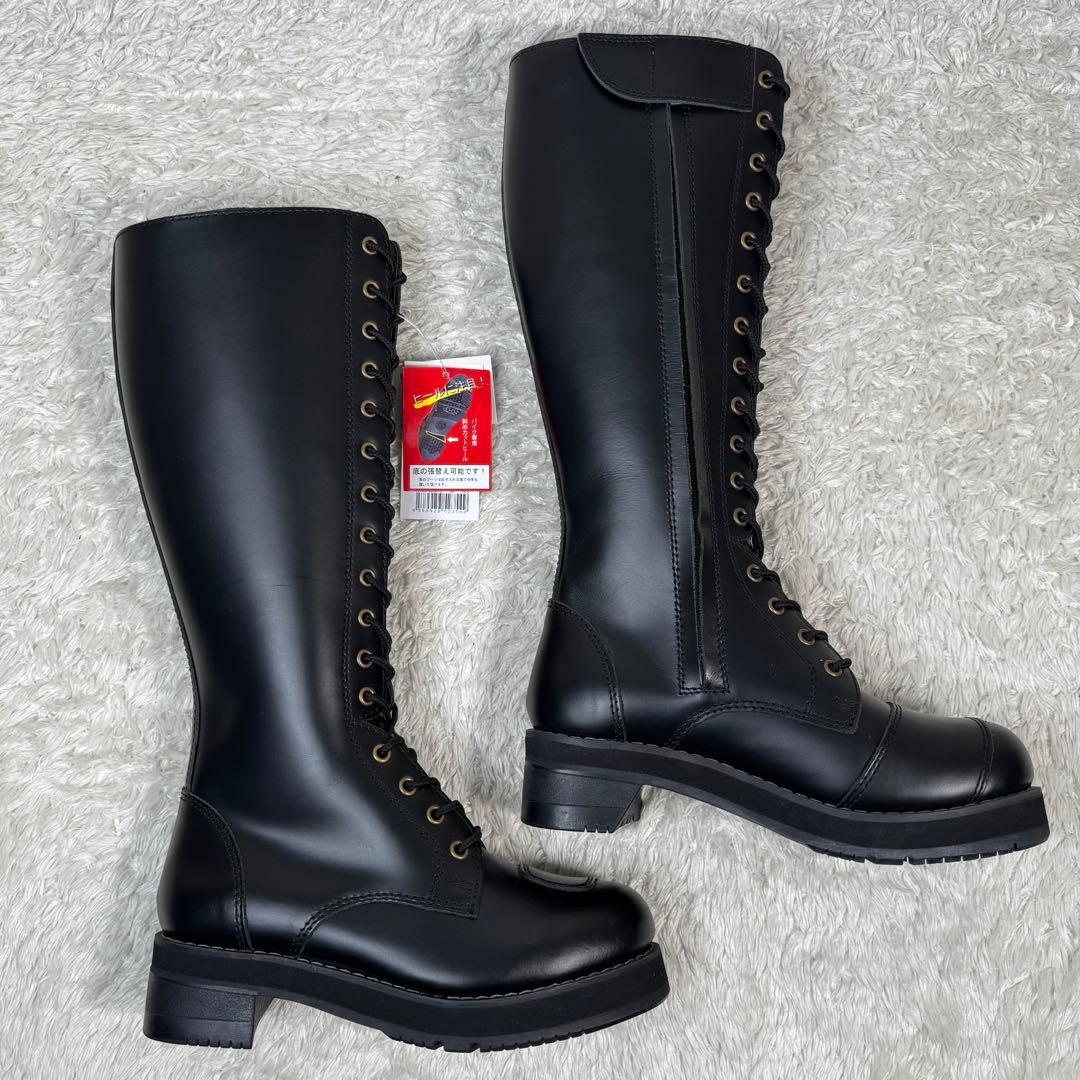 新品 ワイルドウィング 厚底ストーク ロングブーツ バイカーブーツ サイドジップ